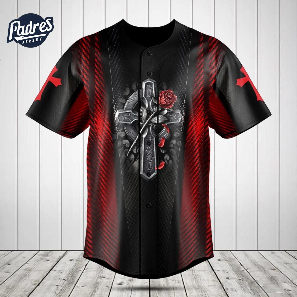 Cross Rose Carbon 3D Pattern Baseball Jersey Style - Padres Jersey Oasis: Elevate Your Baseball Style Game