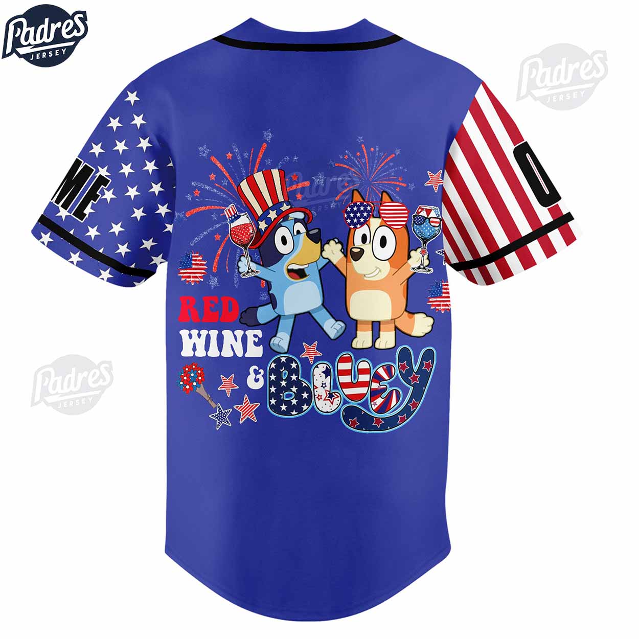 Custom 4th Of July Bluey USA Baseball Jersey - Padres Jersey Oasis: Elevate Your Baseball Style Game