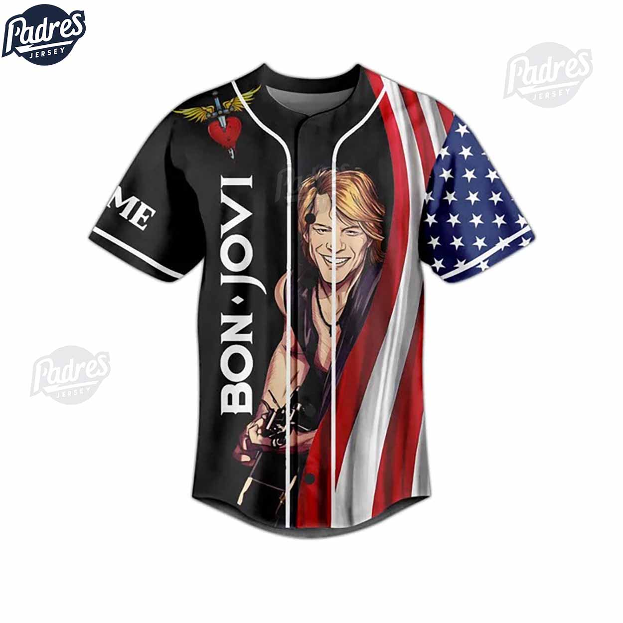 Custom 4th Of July Bon Jovi Baseball Jersey - Padres Jersey Oasis: Elevate Your Baseball Style Game