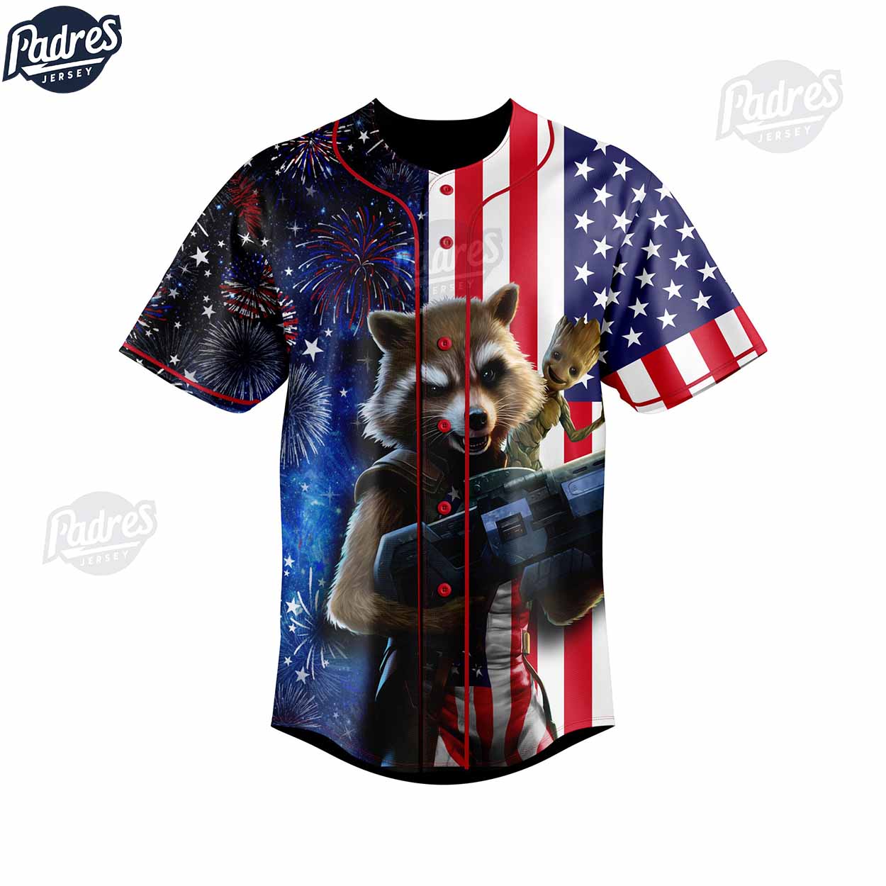 Custom 4th Of July Guardian Galaxy Baseball Jersey - Padres Jersey Oasis: Elevate Your Baseball Style Game