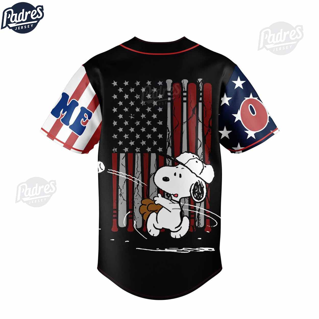 Custom 4th Of July Peanut And Snoopy USA Baseball Jersey - Padres Jersey Oasis: Elevate Your Baseball Style Game