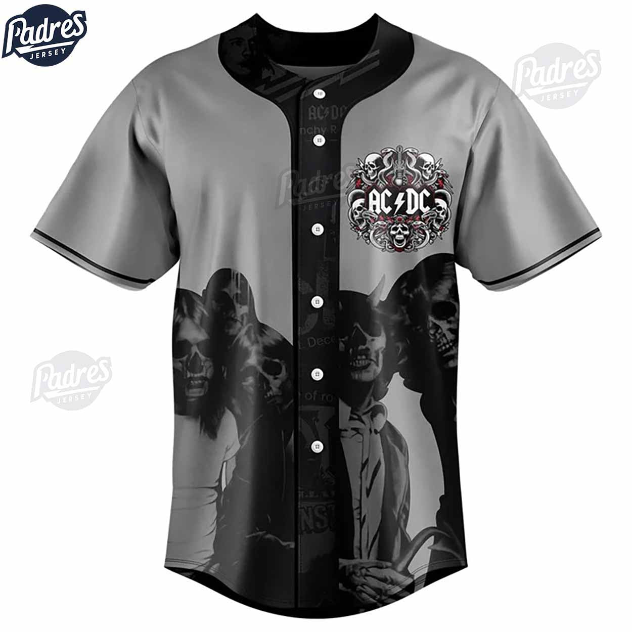 Custom ACDC Skull Baseball Jersey - Padres Jersey Oasis: Elevate Your Baseball Style Game