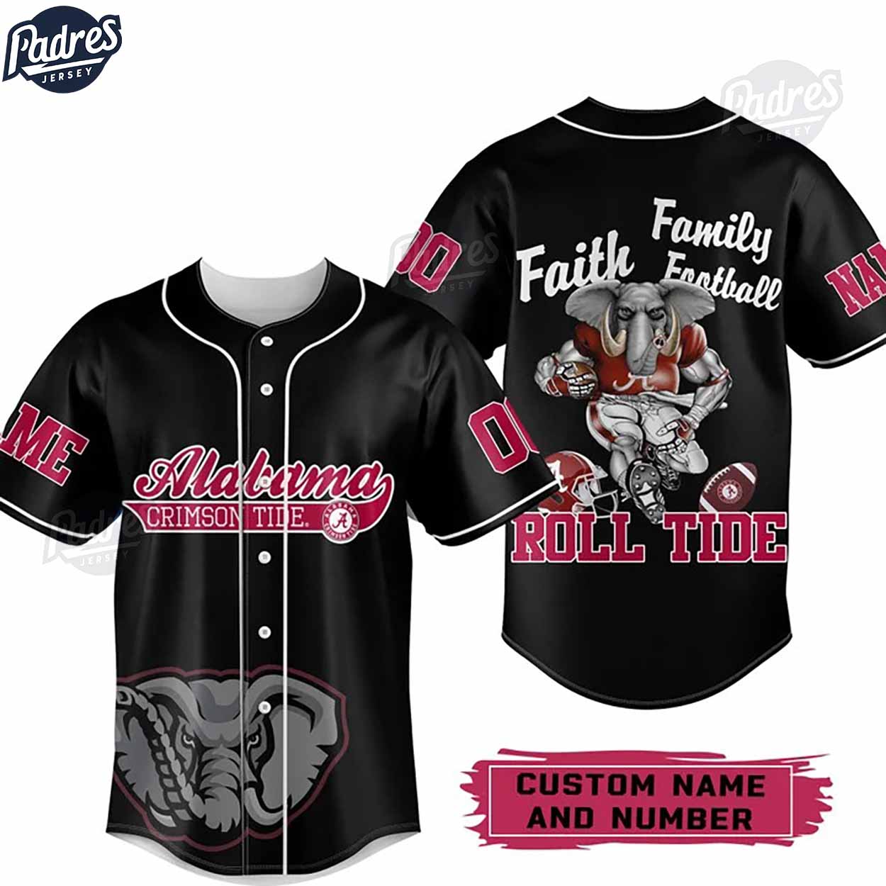 Custom Alabama Crimson Tide Football Baseball Jersey - Padres Jersey Oasis: Elevate Your Baseball Style Game