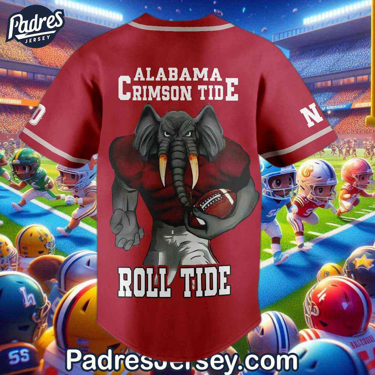 Custom Alabama Crimson Tide Roll Tide Football Baseball Jersey - Padres Jersey Oasis: Elevate Your Baseball Style Game