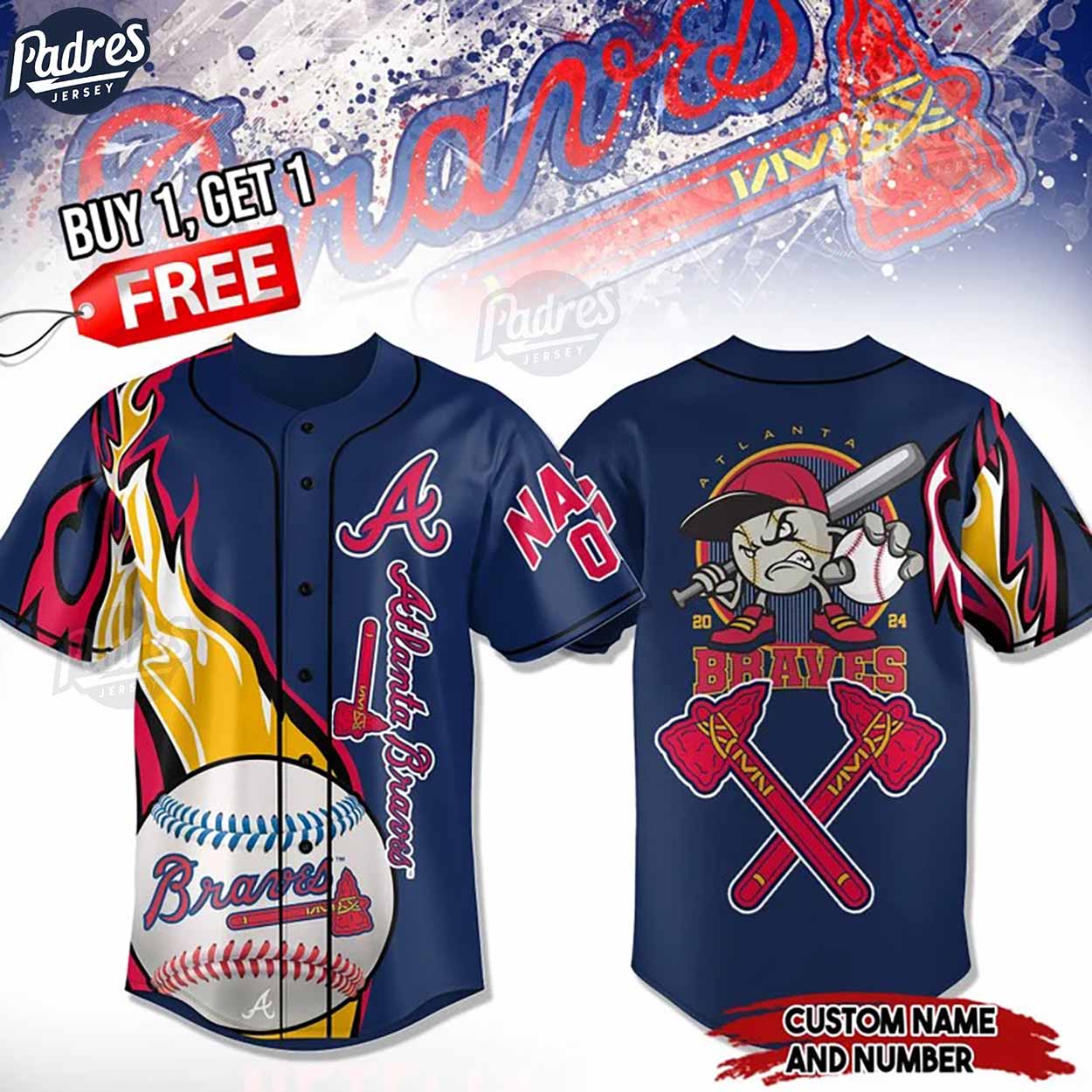 Custom Atlanta Braves Baseball Jersey - Padres Jersey Oasis: Elevate Your Baseball Style Game