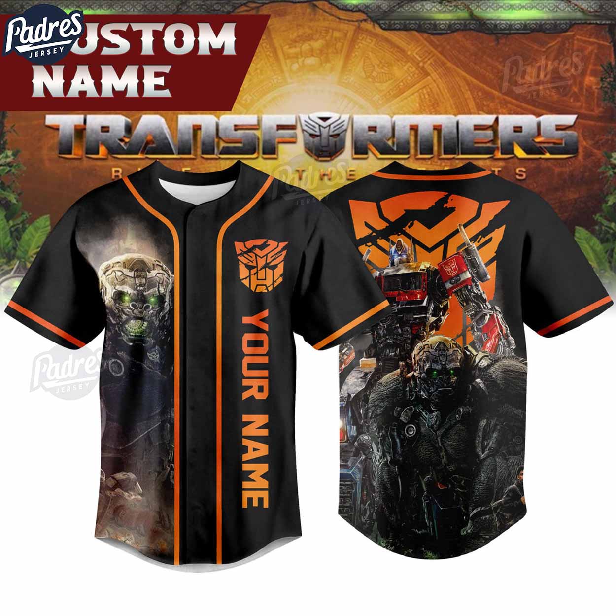 Custom Autobot Transformers Baseball Jersey - Padres Jersey Oasis: Elevate Your Baseball Style Game