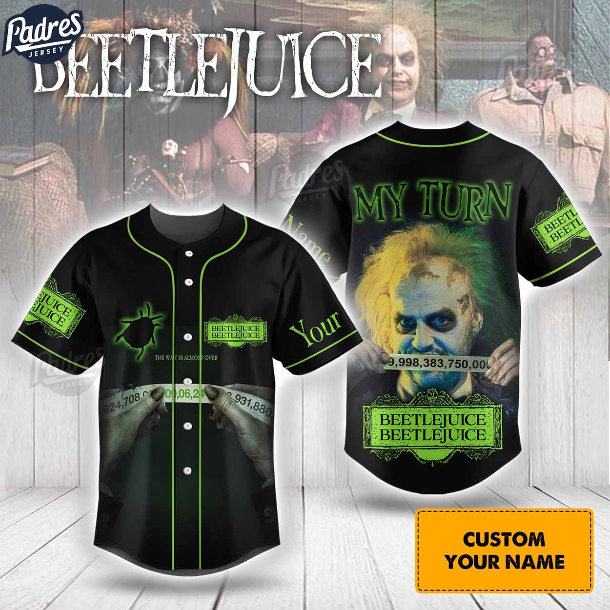 Custom Beetlejuice Beetlejuice Baseball Jersey - Padres Jersey Oasis: Elevate Your Baseball Style Game