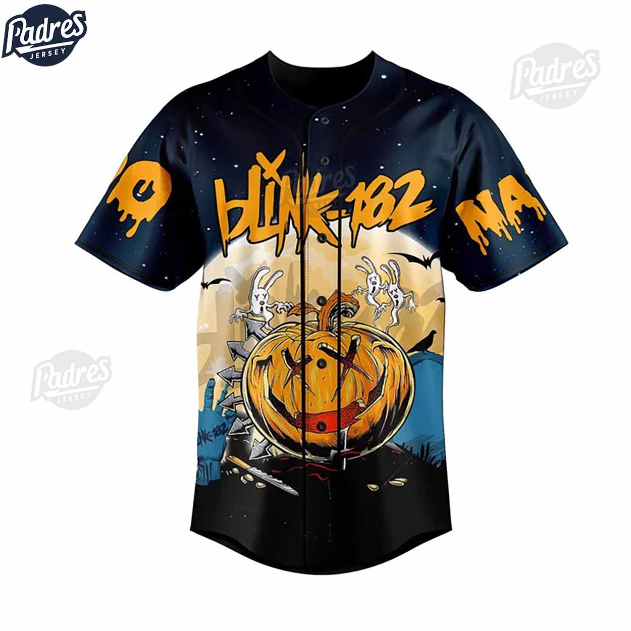 Custom Blink-182 Halloween Baseball Jersey - Padres Jersey Oasis: Elevate Your Baseball Style Game