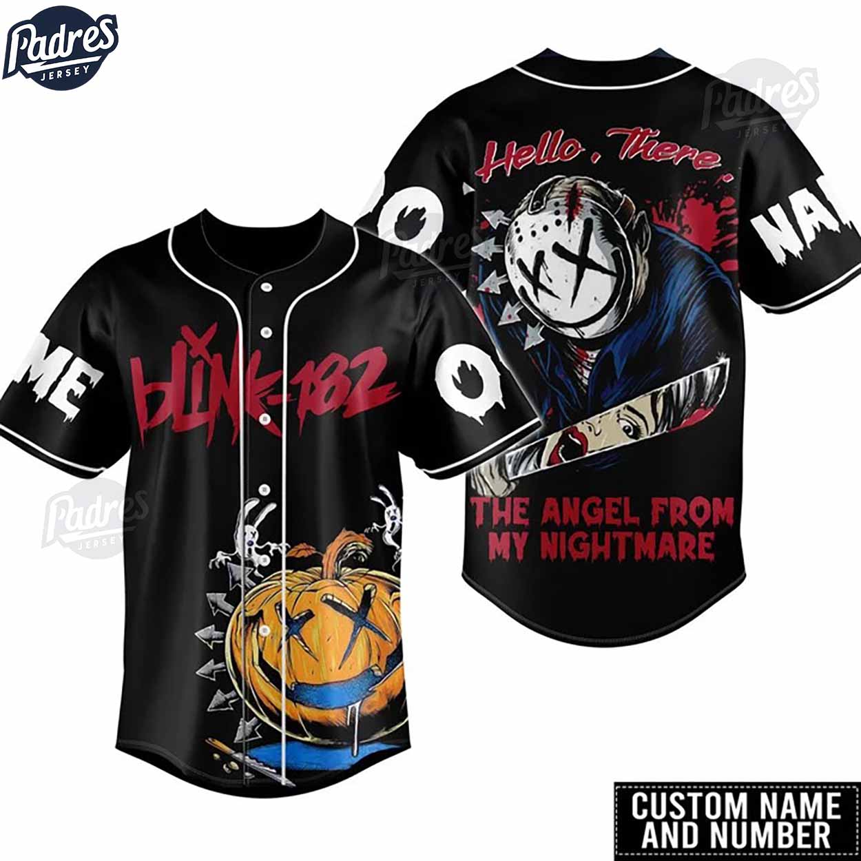 Custom Blink-182 Jason Voorhees Halloween Baseball Jersey - Padres Jersey Oasis: Elevate Your Baseball Style Game