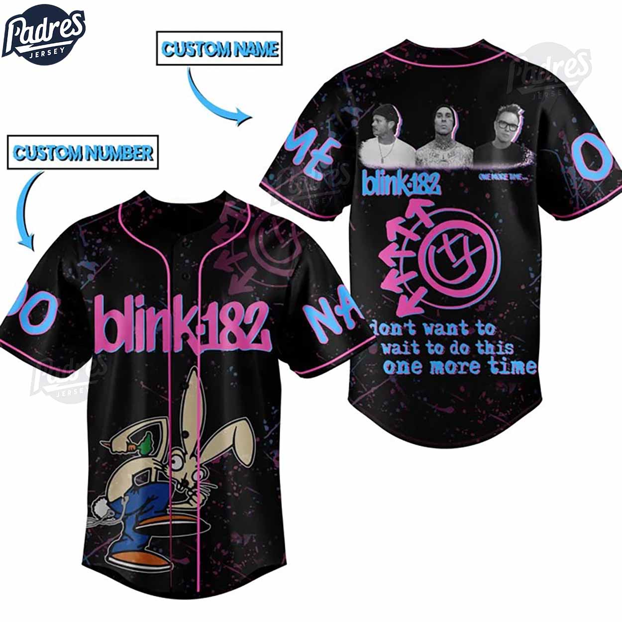Custom Blink-182 One More Time Baseball Jersey - Padres Jersey Oasis: Elevate Your Baseball Style Game