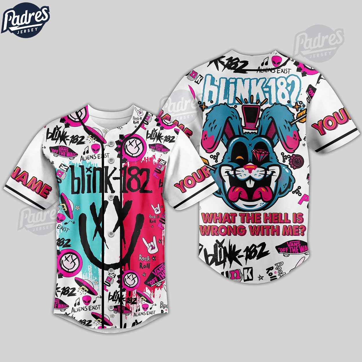 Custom Blink-182 What The Hell Is Wrong With Me Baseball Jersey - Padres Jersey Oasis: Elevate Your Baseball Style Game