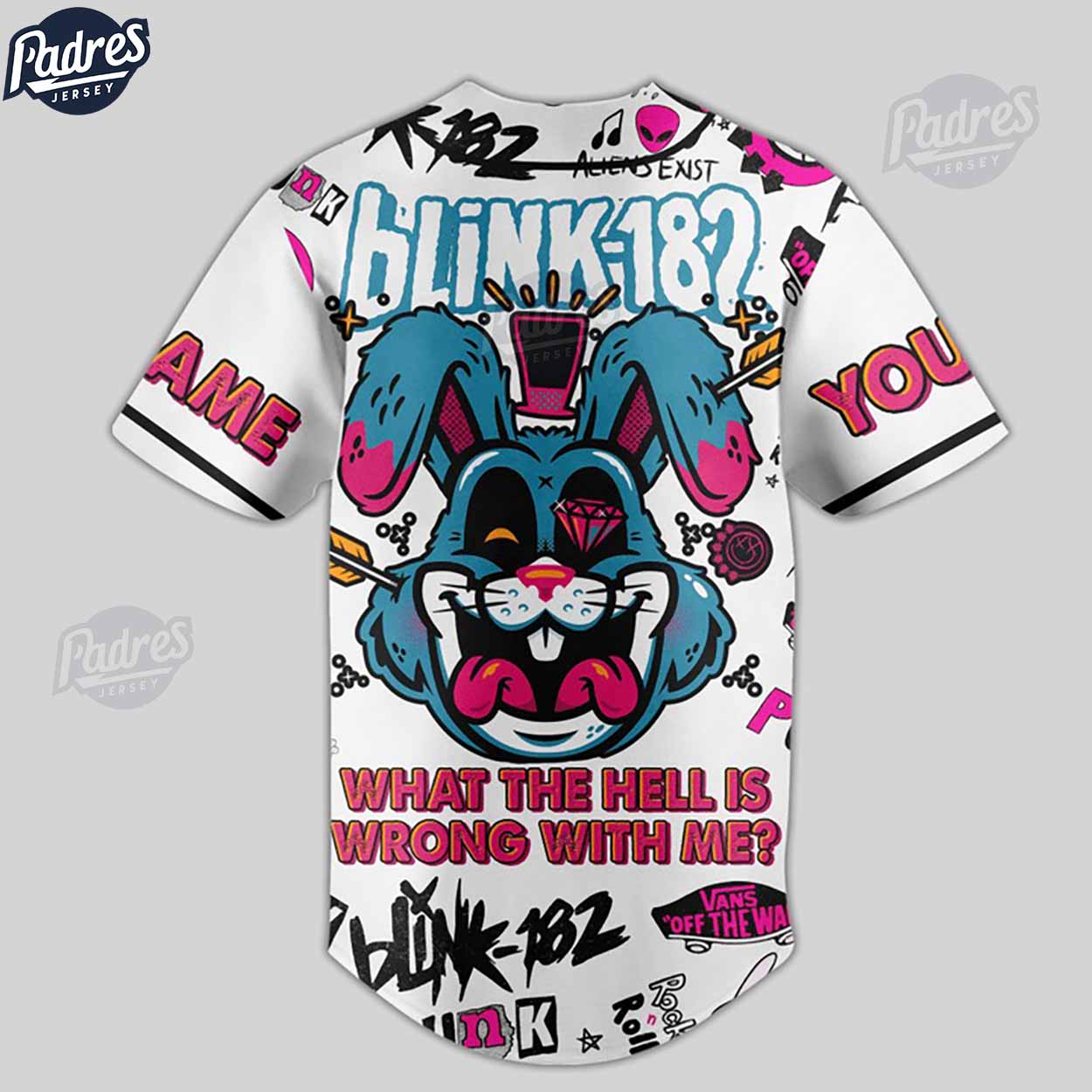 Custom Blink-182 What The Hell Is Wrong With Me Baseball Jersey - Padres Jersey Oasis: Elevate Your Baseball Style Game