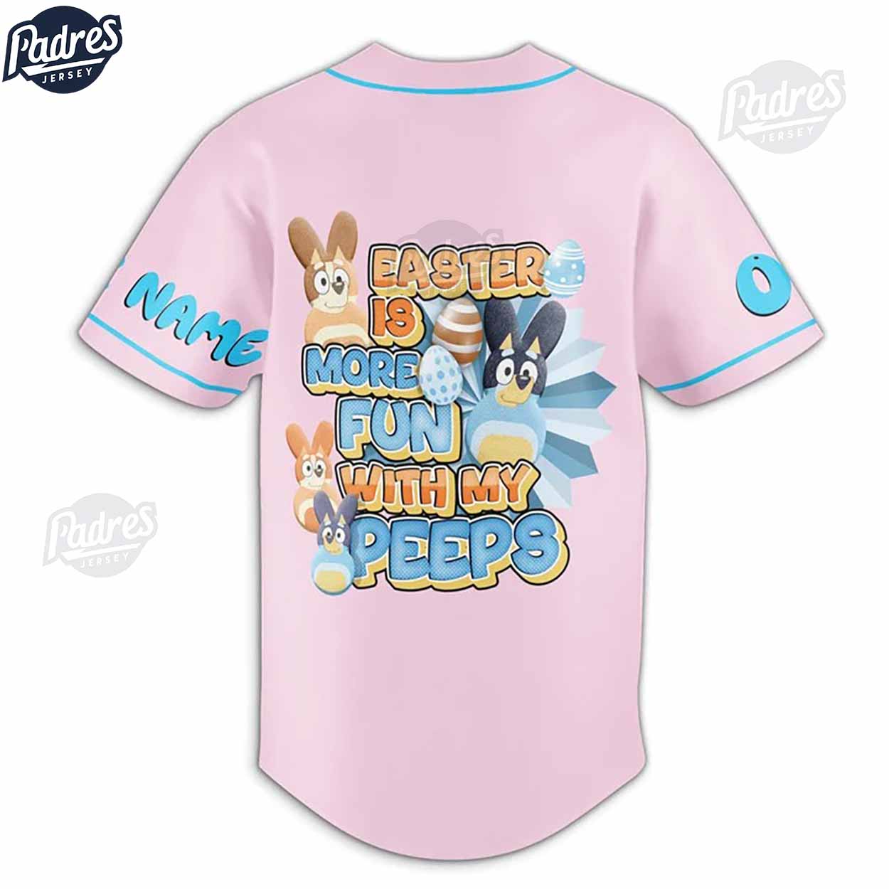 Custom Bluey Easter Baseball Jersey - Padres Jersey Oasis: Elevate Your Baseball Style Game