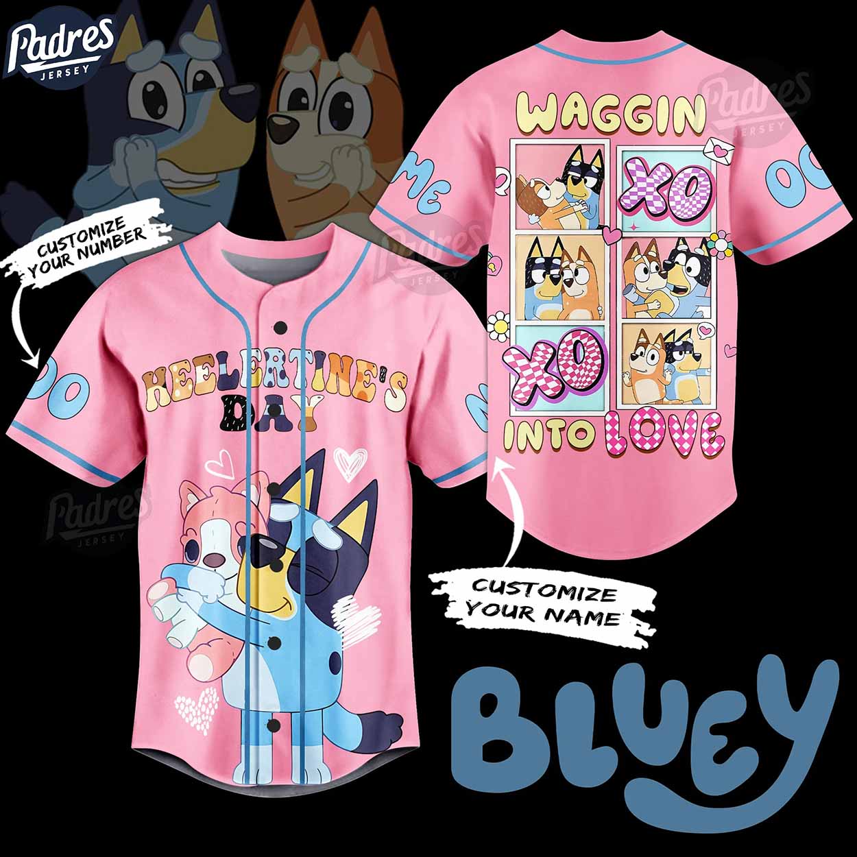 Custom Bluey The Heeler Family Baseball Jersey - Padres Jersey Oasis: Elevate Your Baseball Style Game