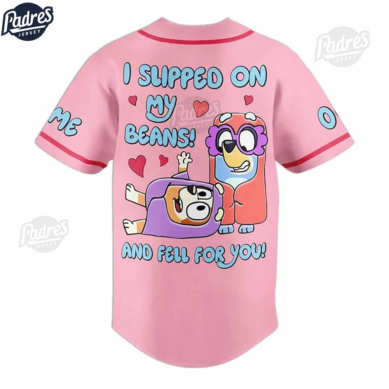 Custom Bluey Valentine Baseball Jersey - Padres Jersey Oasis: Elevate Your Baseball Style Game