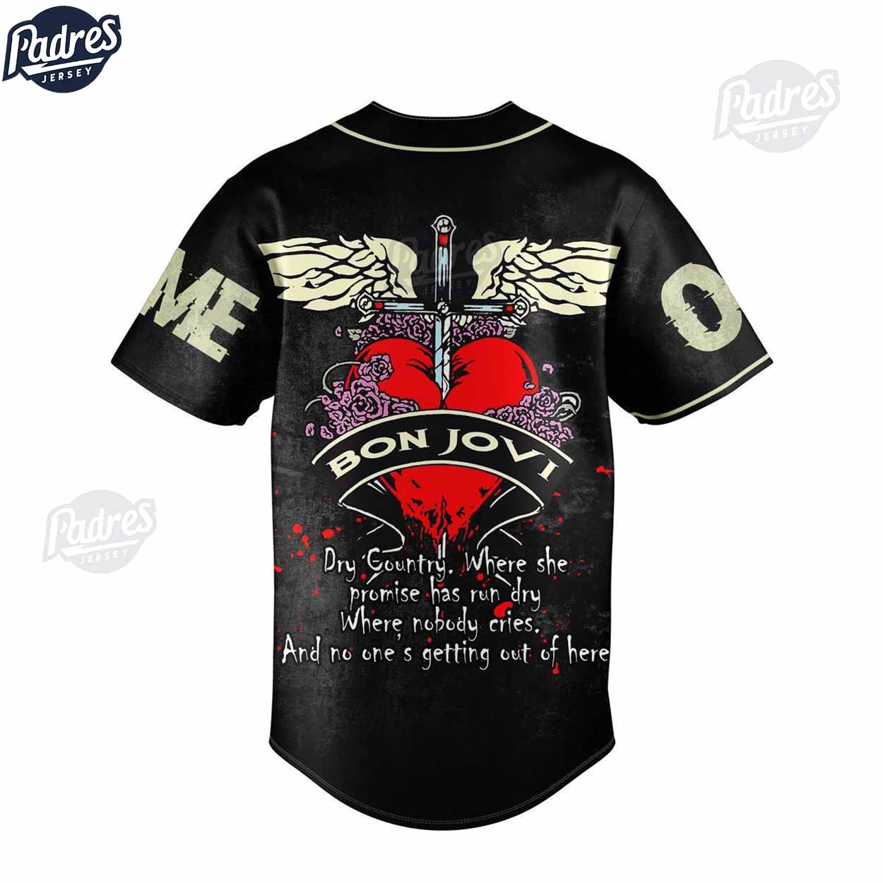 Custom Bon Jovi Dry County Baseball Jersey - Padres Jersey Oasis: Elevate Your Baseball Style Game