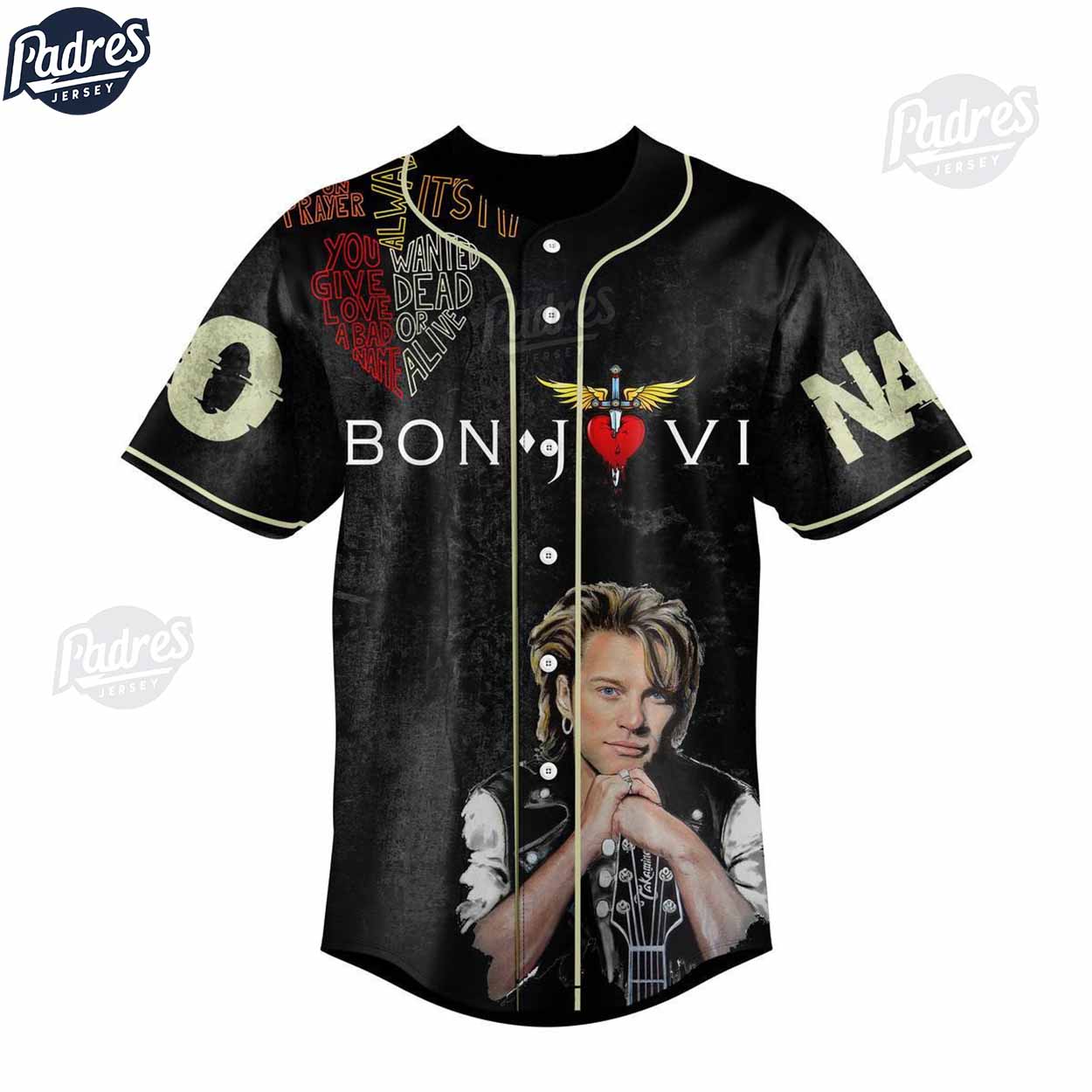 Custom Bon Jovi Dry County Baseball Jersey - Padres Jersey Oasis: Elevate Your Baseball Style Game