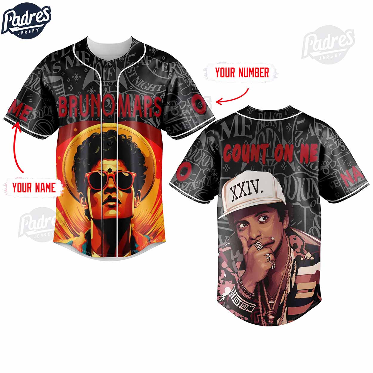 Custom Bruno Mars Baseball Jersey - Padres Jersey Oasis: Elevate Your Baseball Style Game