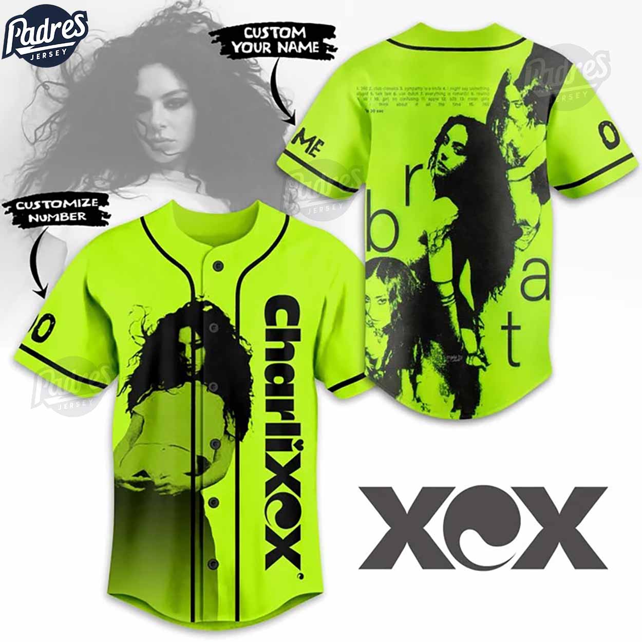 Custom Charli XCX Baseball Jersey - Padres Jersey Oasis: Elevate Your Baseball Style Game