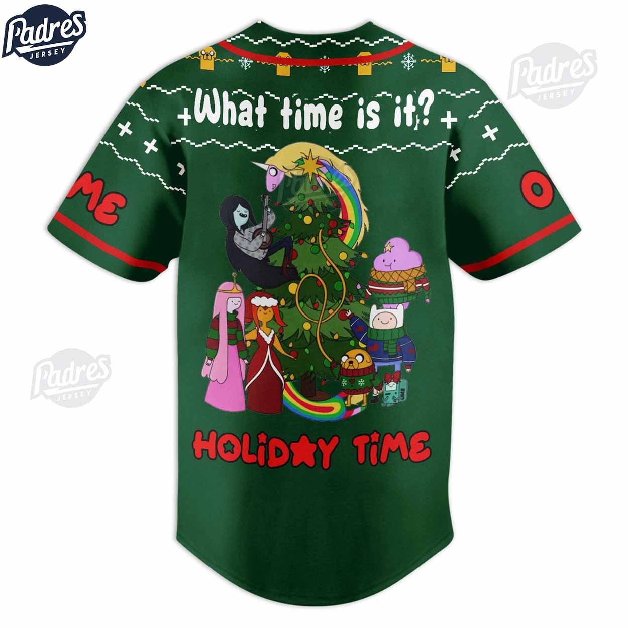 Custom Christmas Adventure Time Baseball Jersey - Padres Jersey Oasis: Elevate Your Baseball Style Game