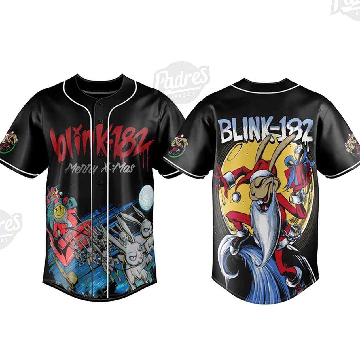 Custom Christmas Blink-182 Baseball Jersey - Padres Jersey Oasis: Elevate Your Baseball Style Game