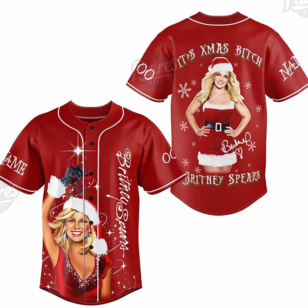 Custom Christmas Britney Spears Baseball Jersey - Padres Jersey Oasis: Elevate Your Baseball Style Game