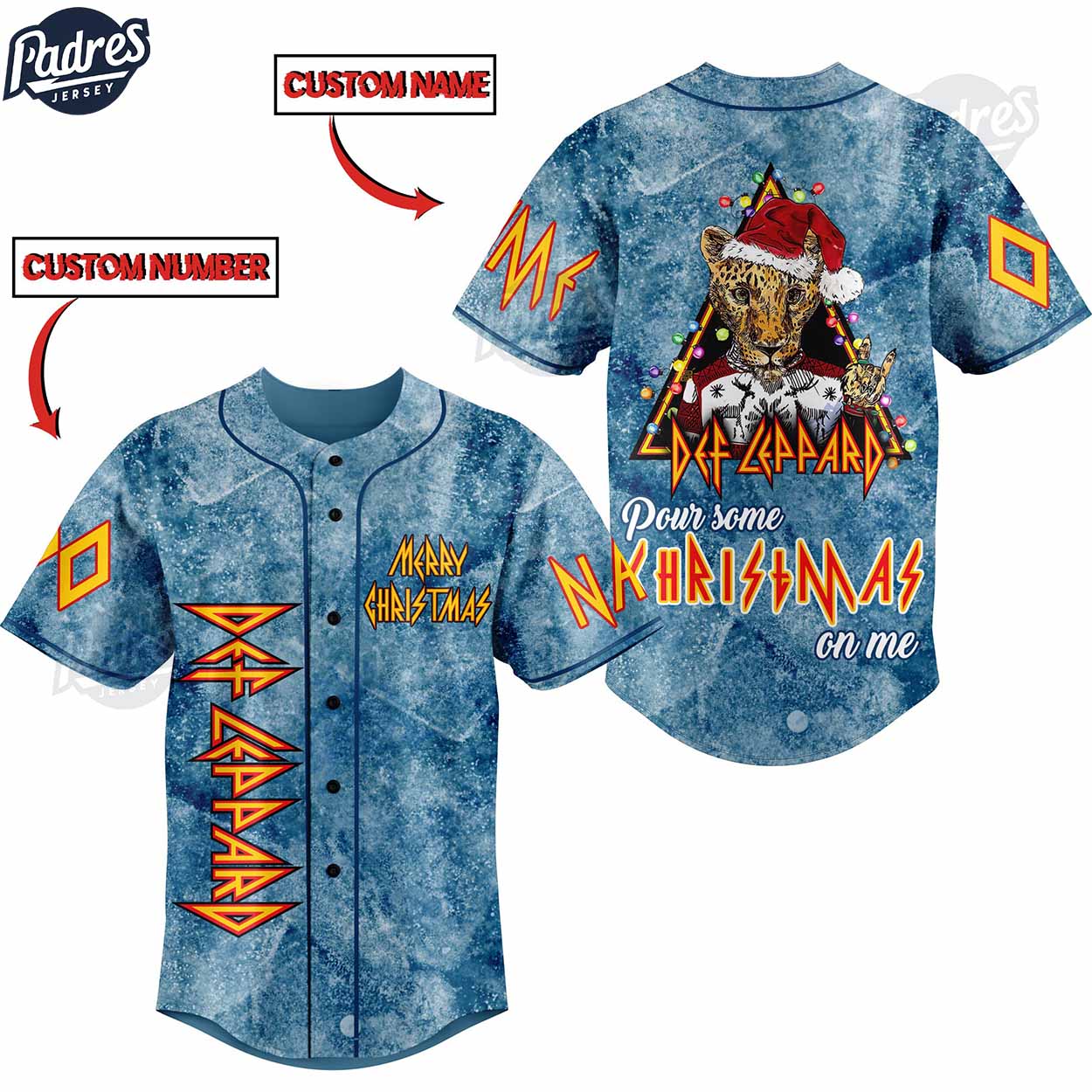 Custom Christmas Def Leppard Baseball Jersey - Padres Jersey Oasis: Elevate Your Baseball Style Game