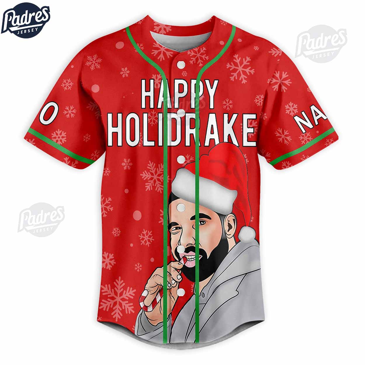 Custom Christmas Happy Holi Drake Baseball Jersey - Padres Jersey Oasis: Elevate Your Baseball Style Game