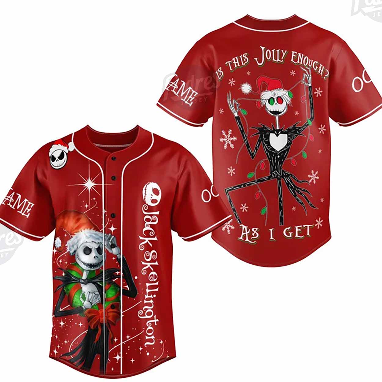 Custom Christmas Jack Skellington Baseball Jersey - Padres Jersey Oasis: Elevate Your Baseball Style Game
