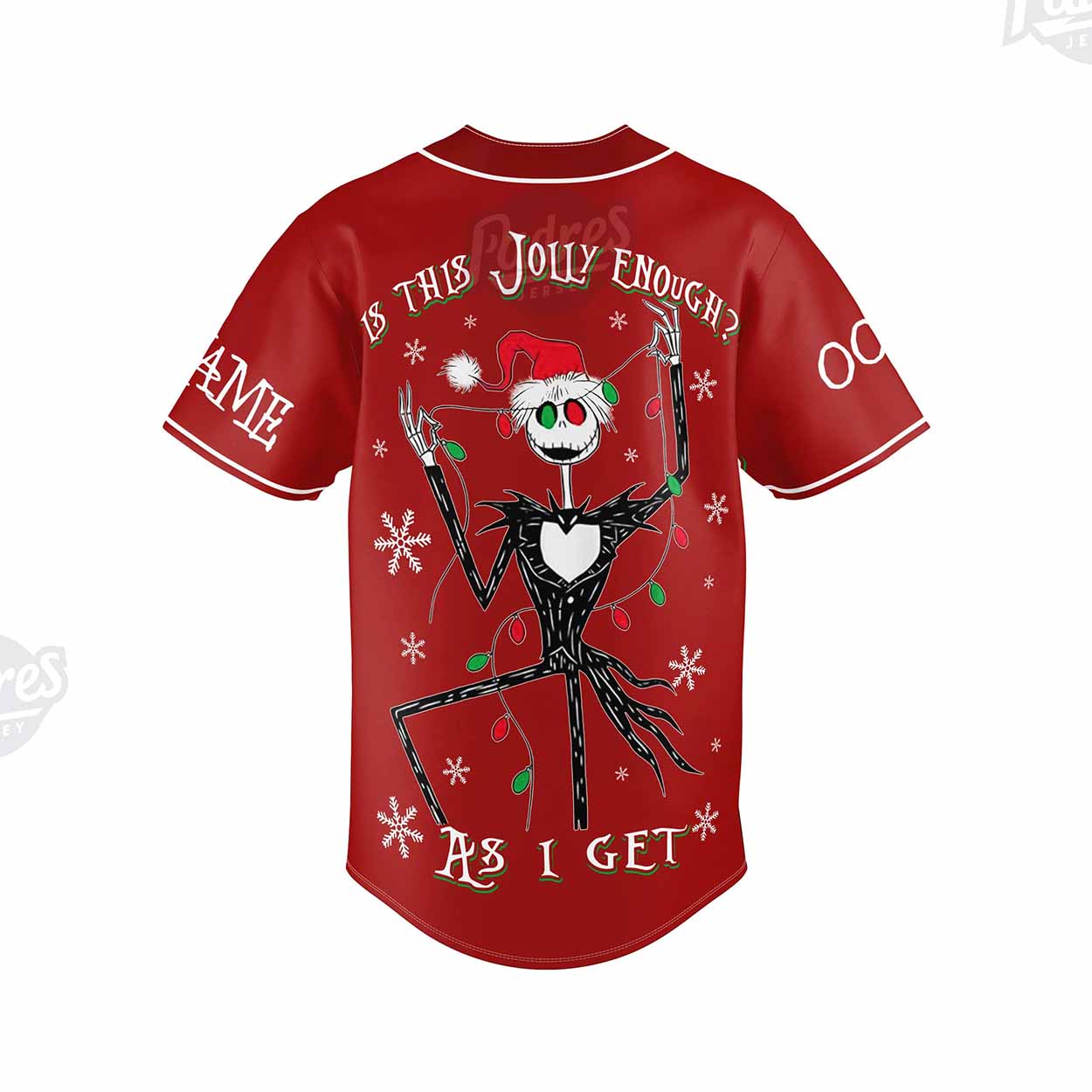 Custom Christmas Jack Skellington Baseball Jersey - Padres Jersey Oasis: Elevate Your Baseball Style Game