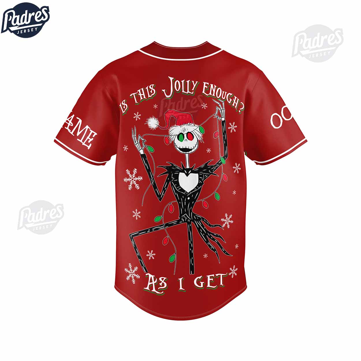 Custom Christmas Jack Skellington Baseball Jersey Style - Padres Jersey Oasis: Elevate Your Baseball Style Game