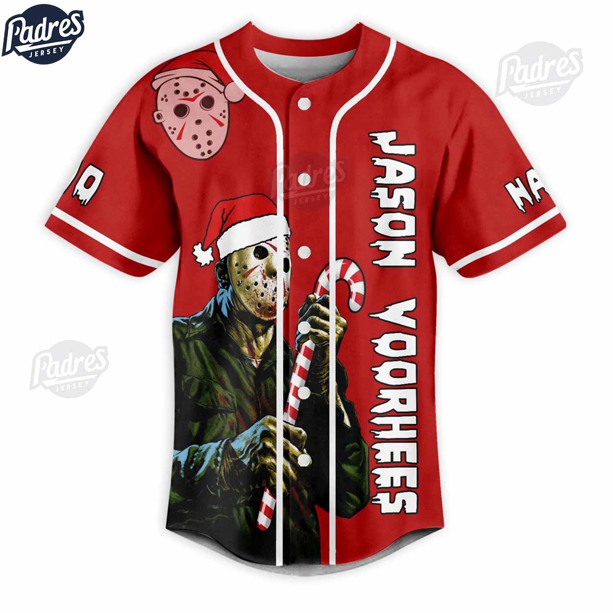 Custom Christmas Jason Voorhees Baseball Jersey Style - Padres Jersey Oasis: Elevate Your Baseball Style Game