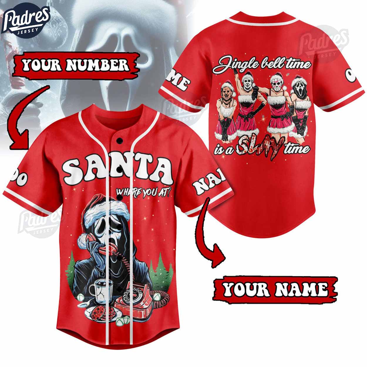Custom Christmas Scream Santa Where Are You At Baseball Jersey - Padres Jersey Oasis: Elevate Your Baseball Style Game