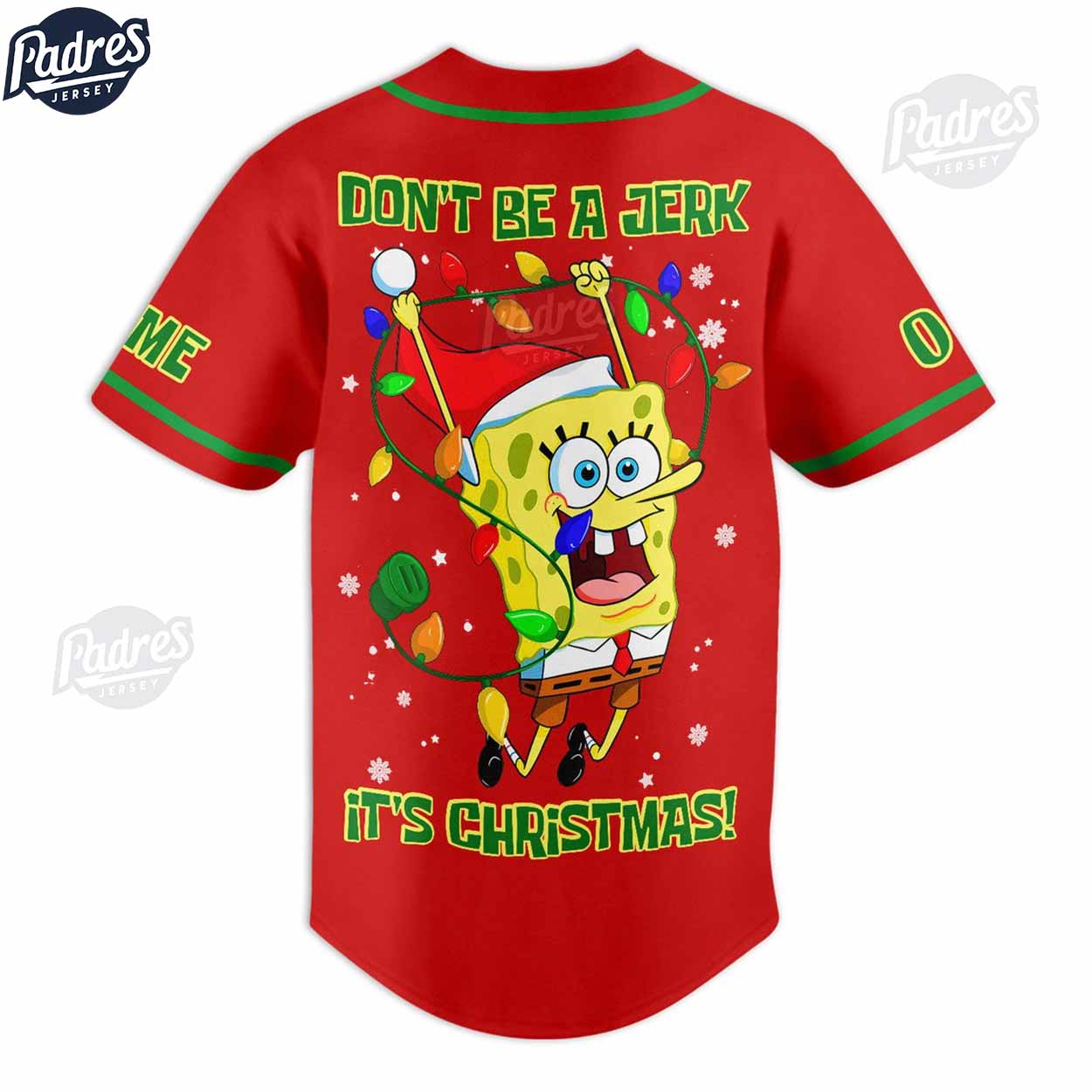 Custom Christmas Spongebob Squartens Baseball Jersey - Padres Jersey Oasis: Elevate Your Baseball Style Game