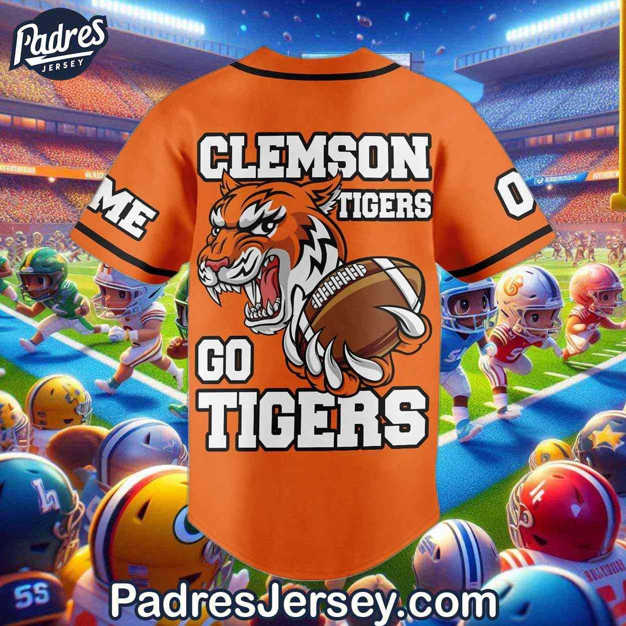 Custom Clemson Tigers Football Baseball Jersey - Padres Jersey Oasis: Elevate Your Baseball Style Game