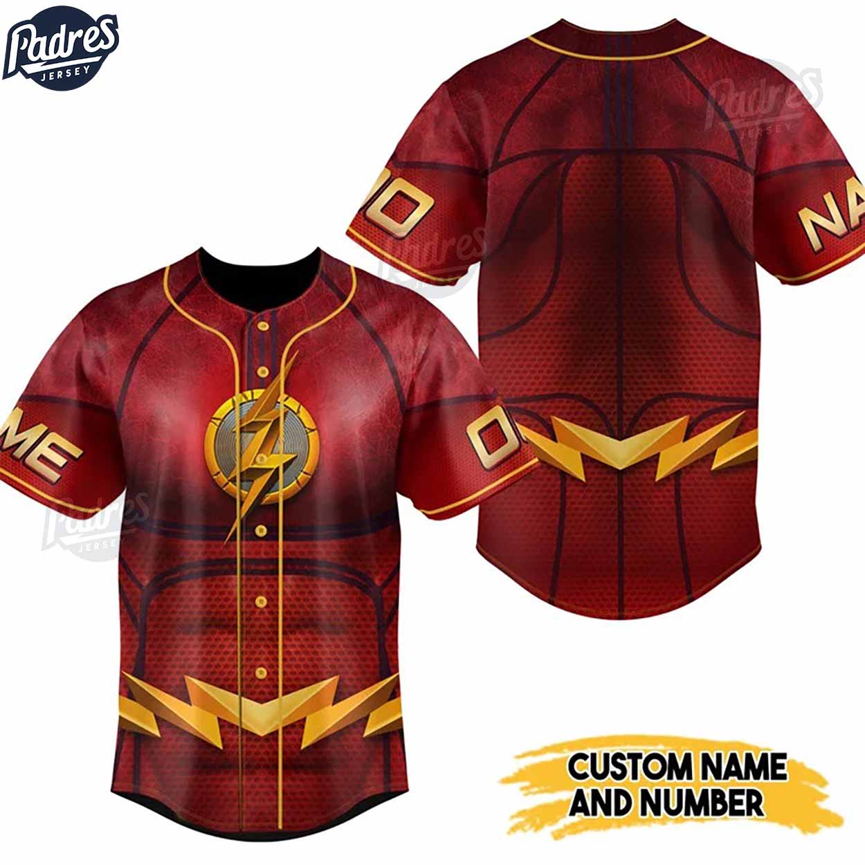 Custom DC Studios Logo The Flash Baseball Jersey - Padres Jersey Oasis: Elevate Your Baseball Style Game