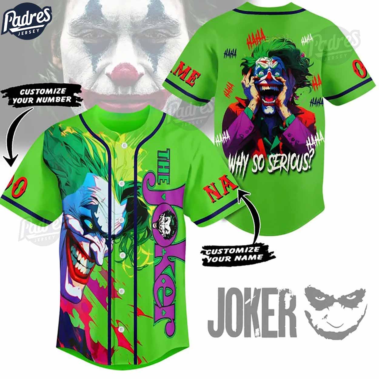Custom DC Studios Why So Serious Joker Baseball Jersey - Padres Jersey Oasis: Elevate Your Baseball Style Game