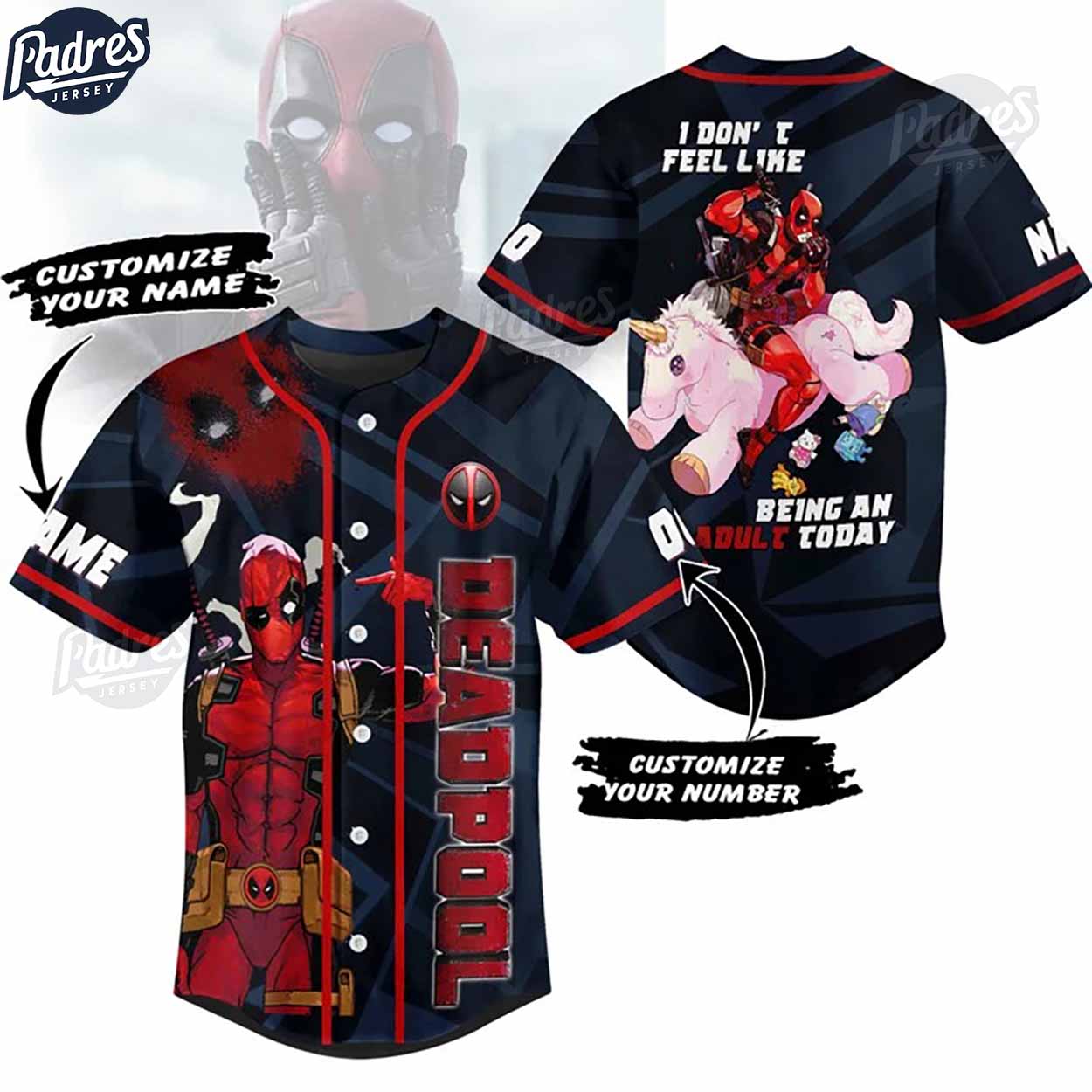 Custom Deadpool I Dont Feel Like Being An Adult Today Baseball Jersey - Padres Jersey Oasis: Elevate Your Baseball Style Game