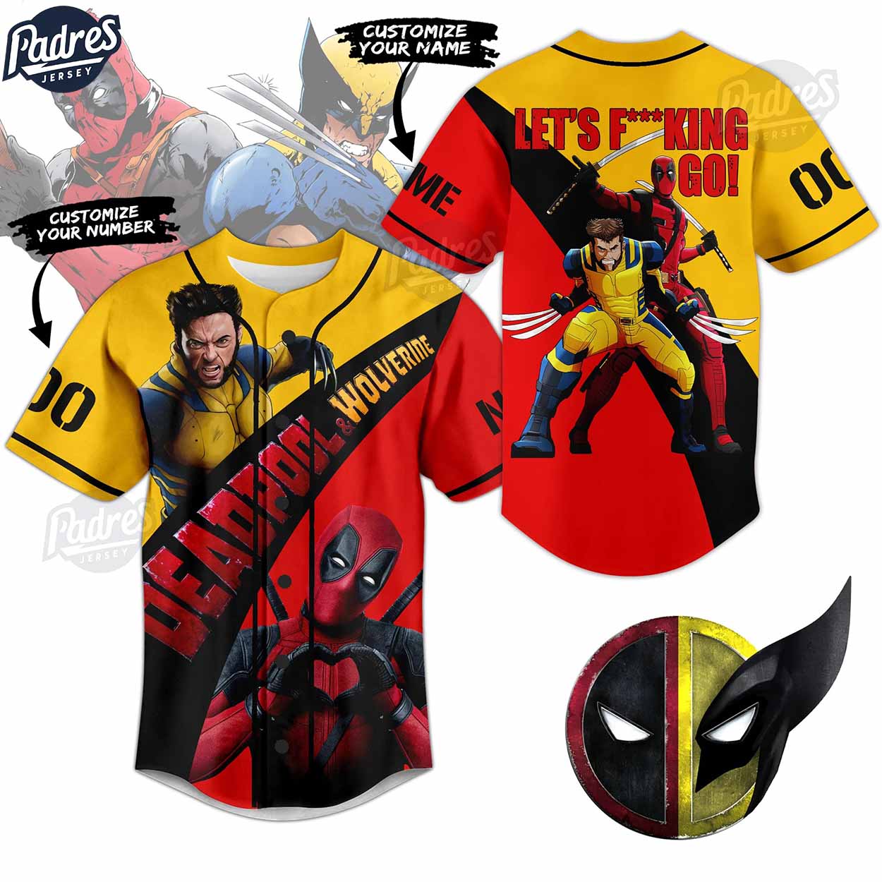 Custom Deadpool & Wolverine Baseball Jersey Style Gift - Padres Jersey Oasis: Elevate Your Baseball Style Game