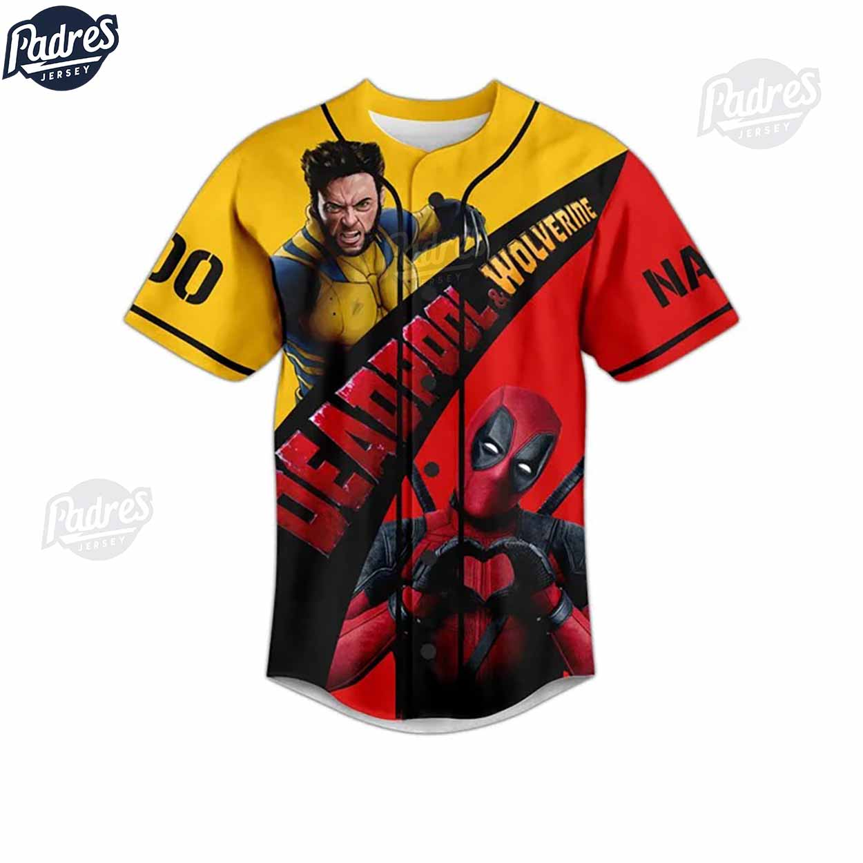 Custom Deadpool & Wolverine Baseball Jersey Style Gift - Padres Jersey Oasis: Elevate Your Baseball Style Game
