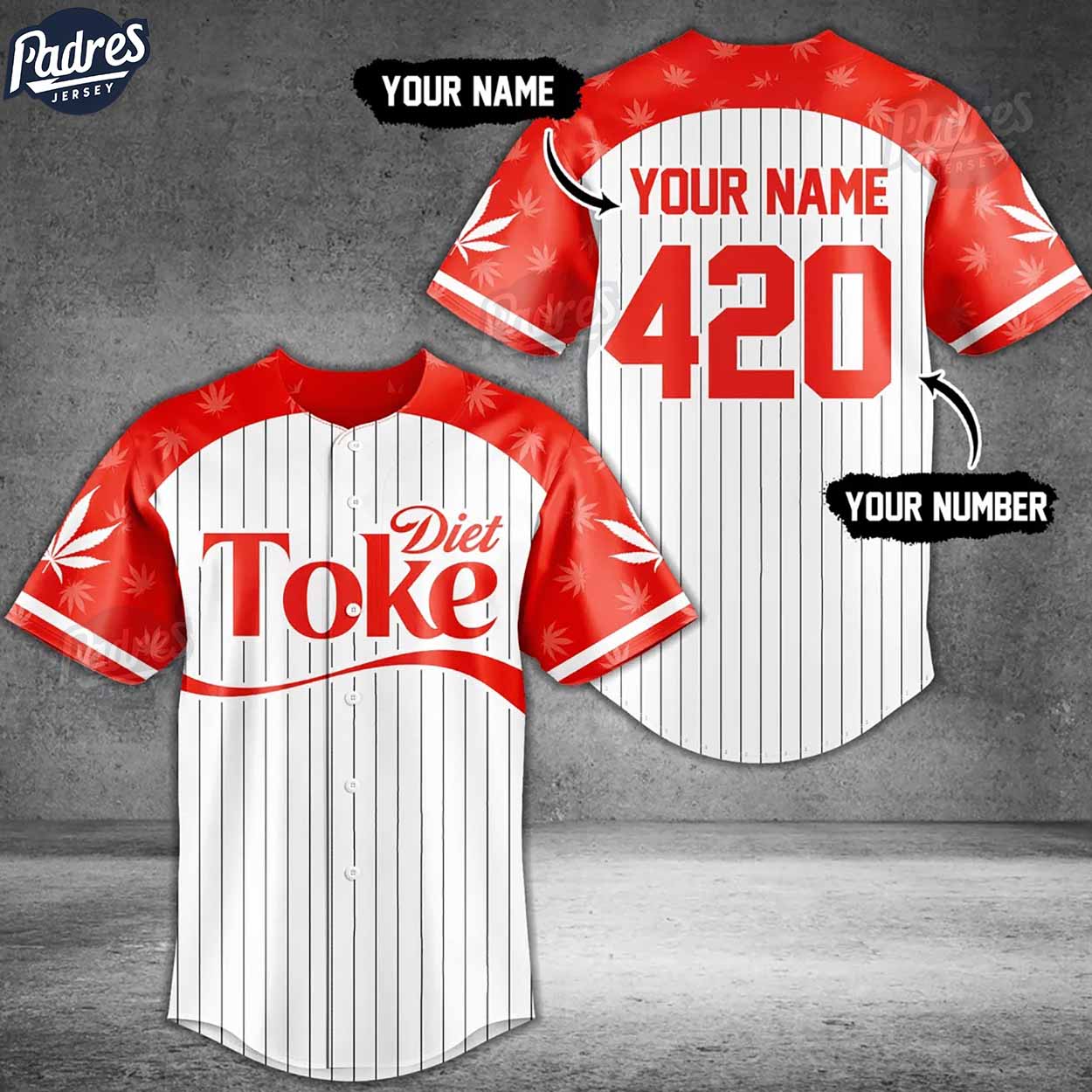 Custom Diet Toke Baseball Jersey - Padres Jersey Oasis: Elevate Your Baseball Style Game