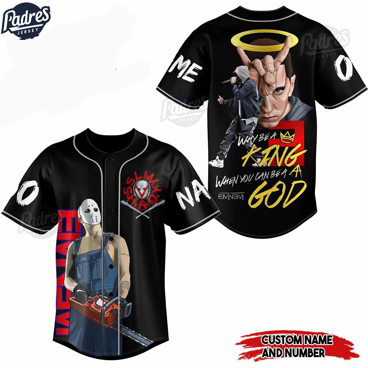 Custom Eminem Slim Shady Baseball Jersey Style - Padres Jersey Oasis: Elevate Your Baseball Style Game