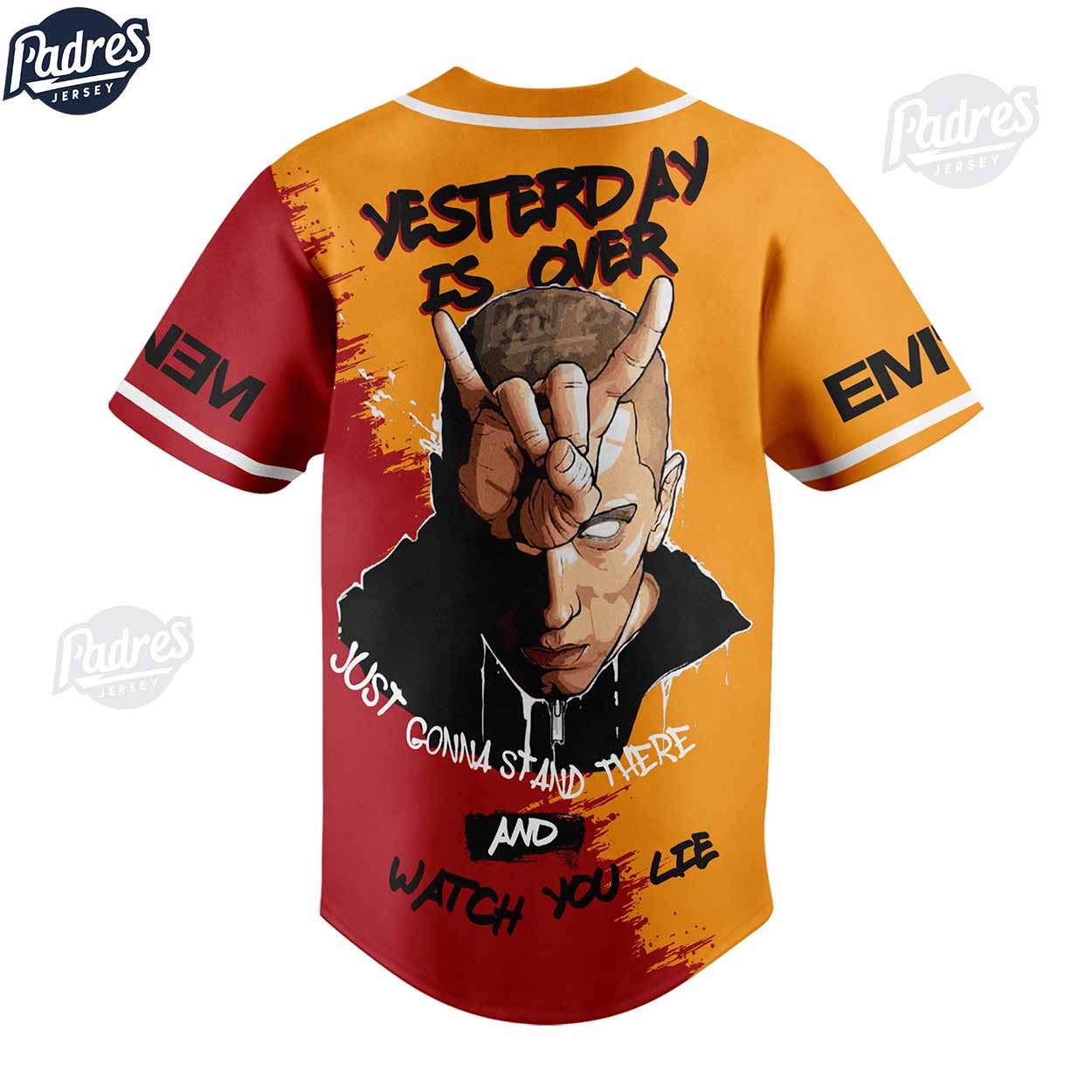 Custom Eminem Yesterday Is Over Just Gonna Stand There And Watch You Lie Baseball Jersey - Padres Jersey Oasis: Elevate Your Baseball Style Game