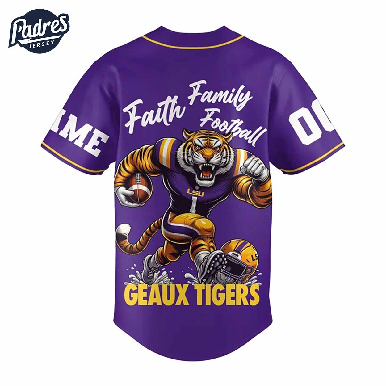 Custom Faith Family Lsu Tigers Football Baseball Jersey - Padres Jersey Oasis: Elevate Your Baseball Style Game