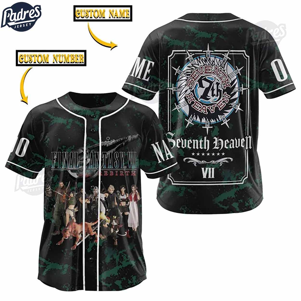 Custom Final Fantasy VII 7th Heaven Baseball Jersey - Padres Jersey Oasis: Elevate Your Baseball Style Game