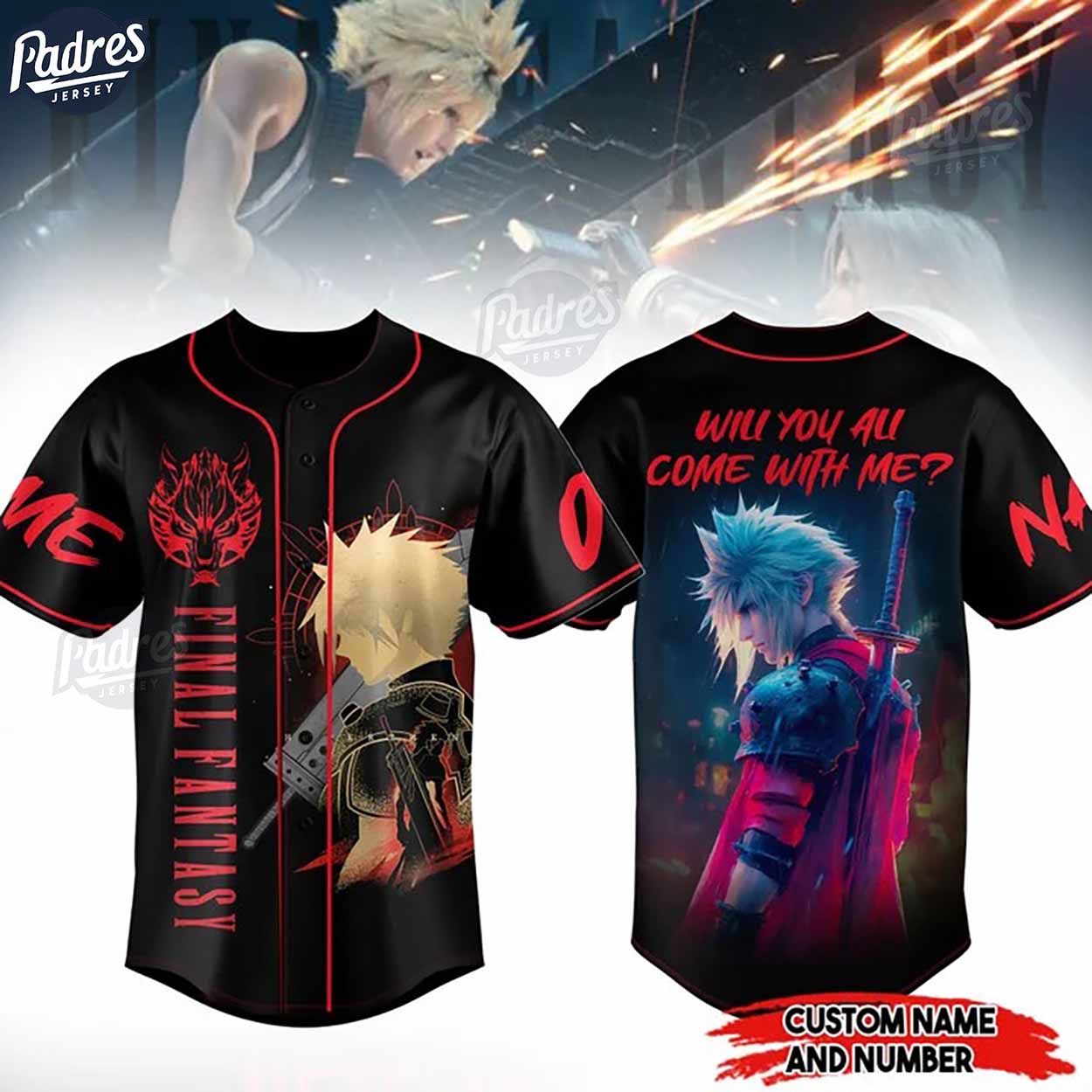 Custom Final Fantasy Will You All Come With Me Baseball Jersey - Padres Jersey Oasis: Elevate Your Baseball Style Game