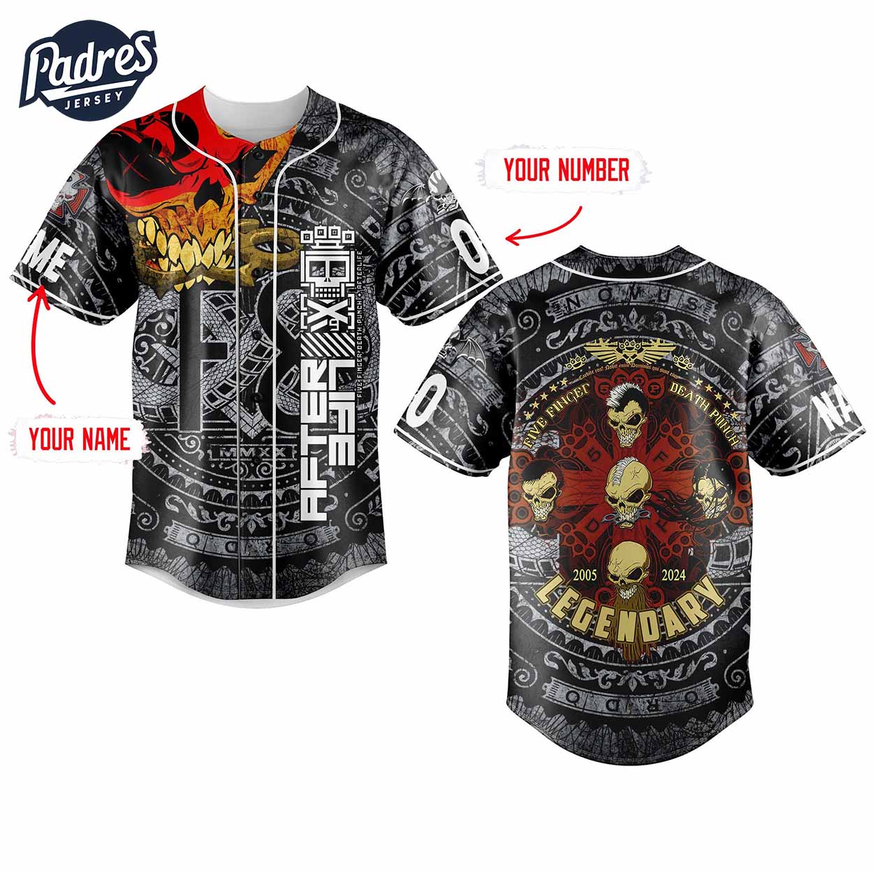 Custom Five Finger Death Punch Baseball Jersey For Men And Women - Padres Jersey Oasis: Elevate Your Baseball Style Game