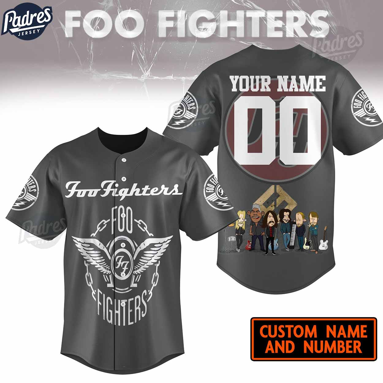 Custom Foo Fighter Grey Baseball Jersey Style - Padres Jersey Oasis: Elevate Your Baseball Style Game