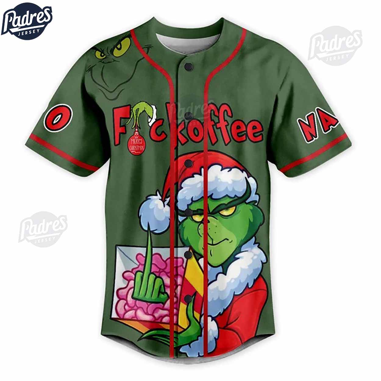Custom Fuckoffe I’m A Grinch Before Coffee Baseball Jersey - Padres Jersey Oasis: Elevate Your Baseball Style Game