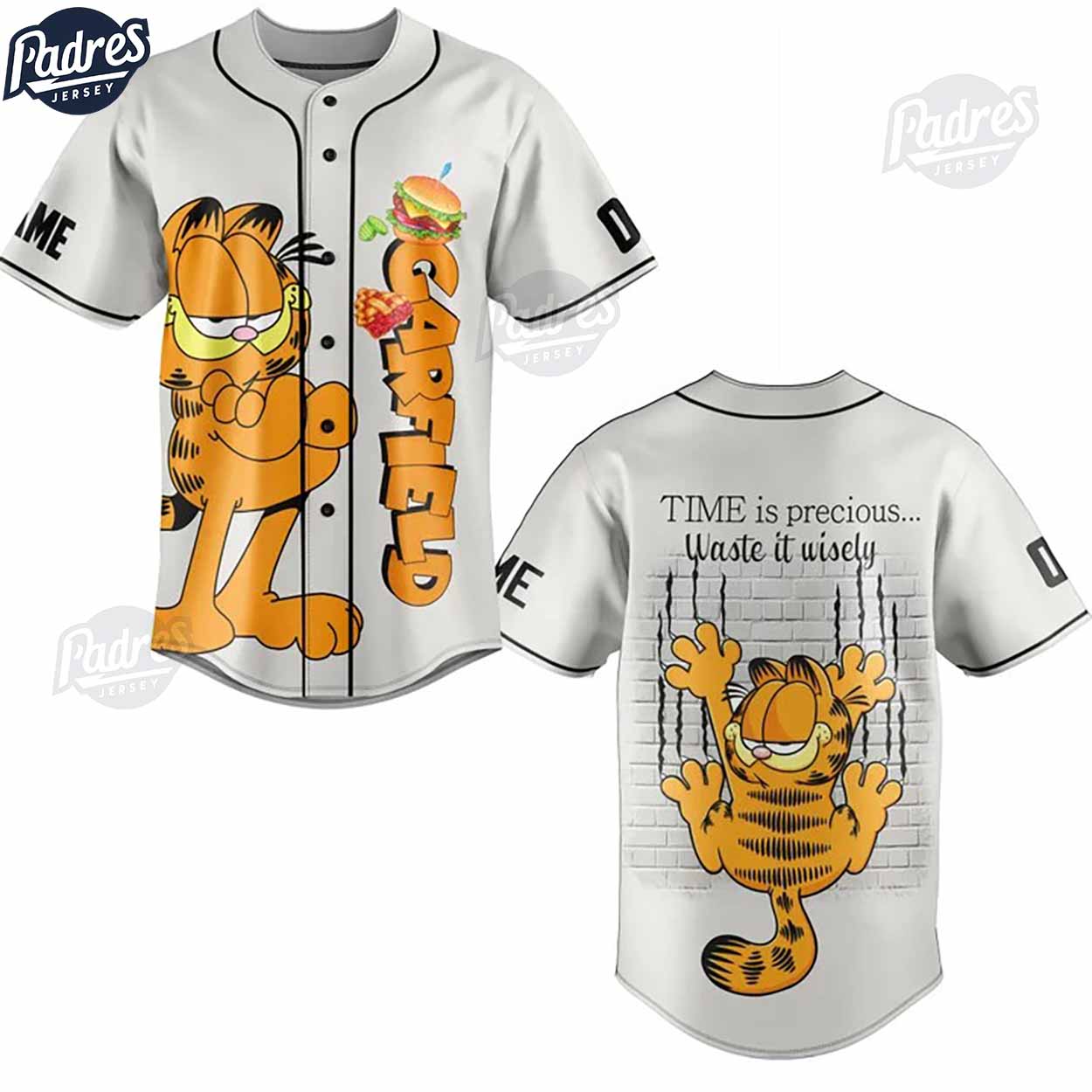 Custom Garfield Baseball Jersey - Padres Jersey Oasis: Elevate Your Baseball Style Game